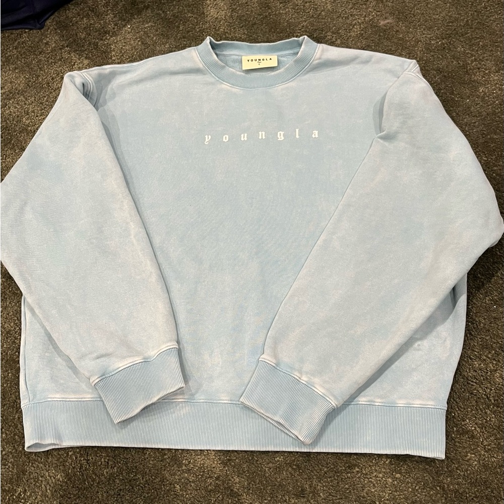 YoungLA Men's Sky Blue Crewneck Sweater